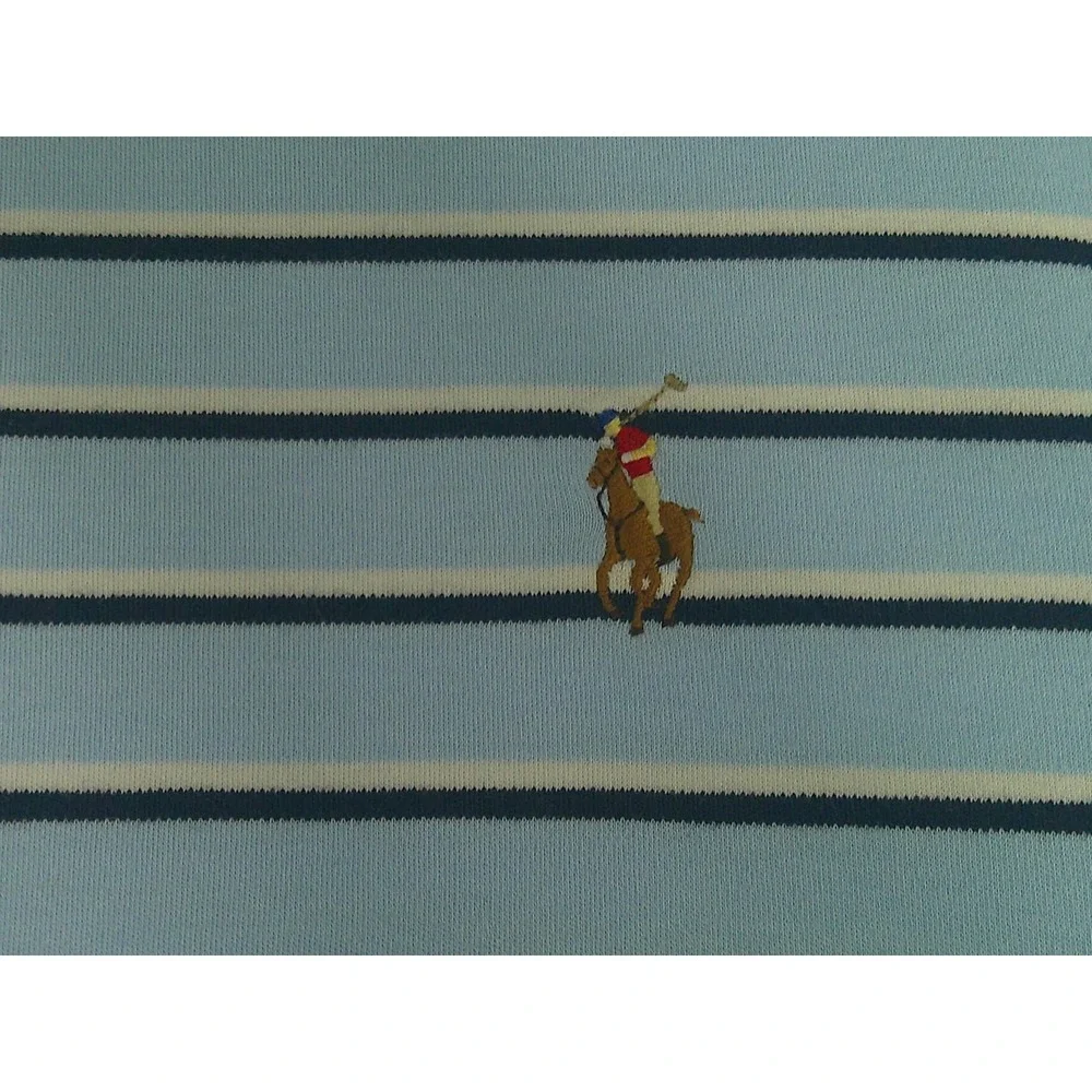 Polo Ralph Lauren Men's XL Classic Fit Striped Polo Shirt Blue White Cotton